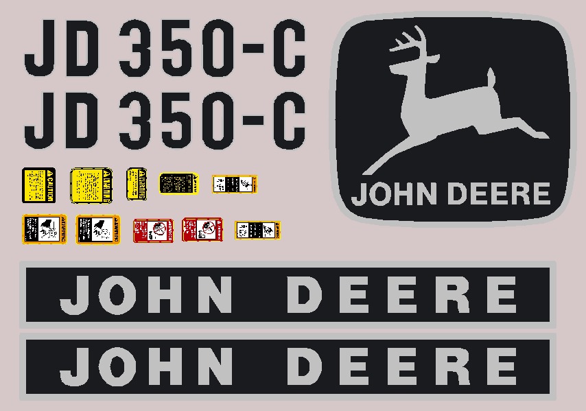 Deere Track Dozers 350C Decal Packages