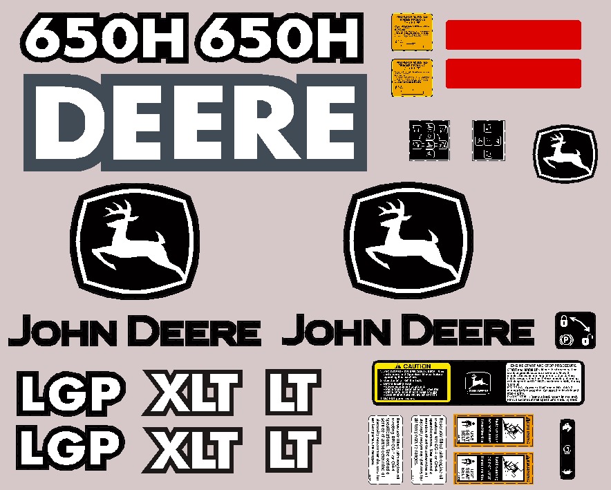 Deere Track Dozers 650H Decal Packages