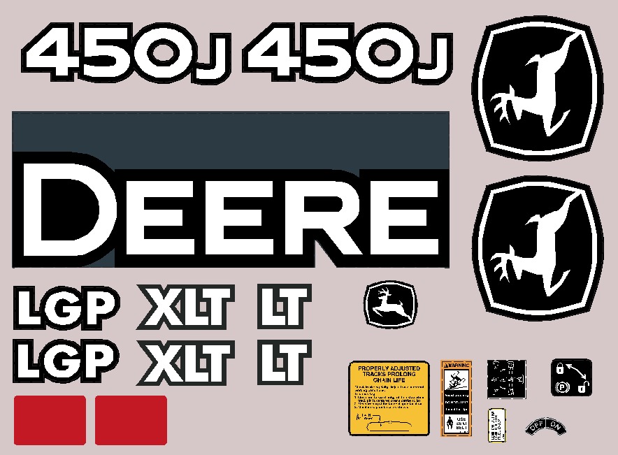 Deere Track Dozers 450J Decal Packages