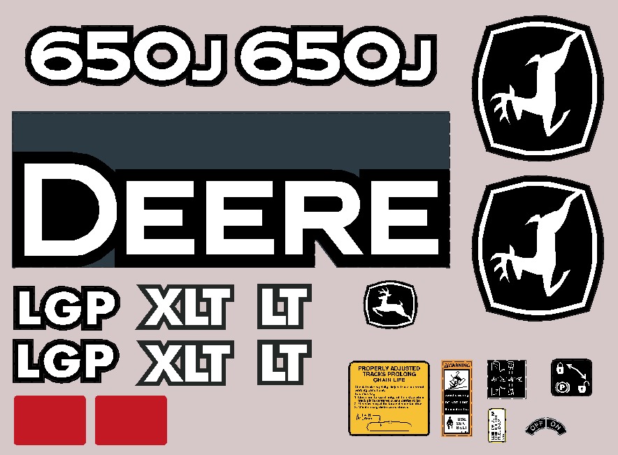 Deere Track Dozers 650J Decal Packages