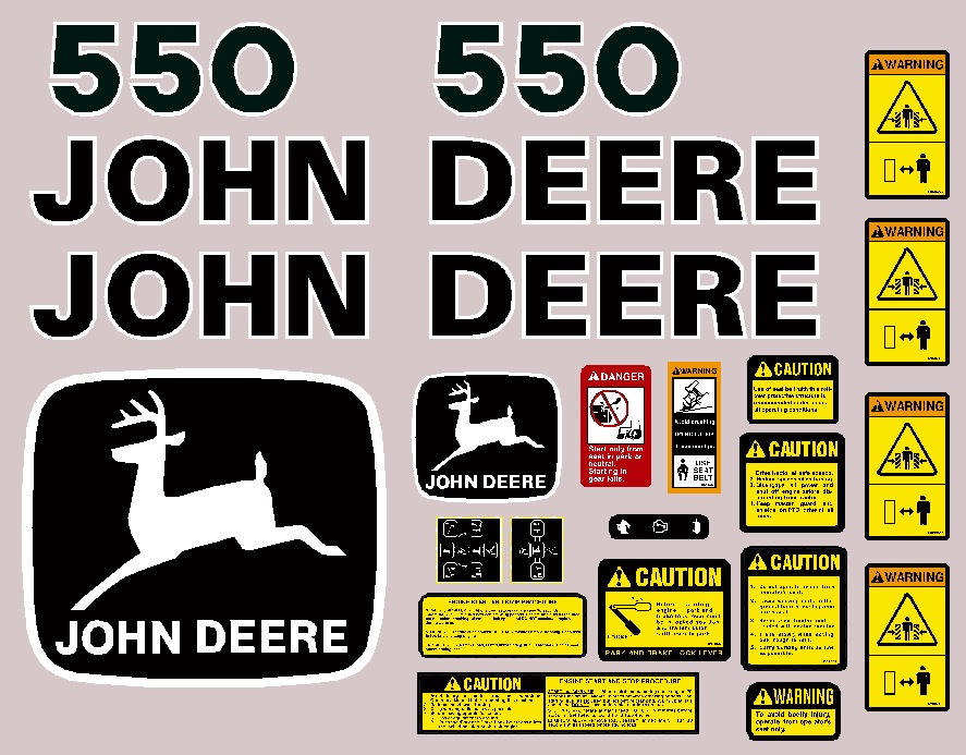 Deere Track Dozers 550 Decal Packages
