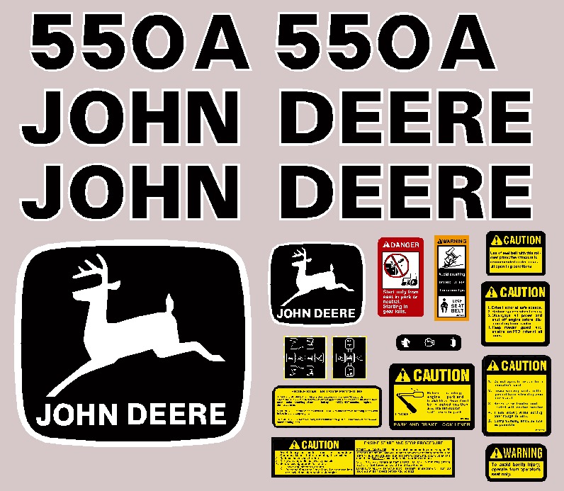 Deere Track Dozers 550A Decal Packages