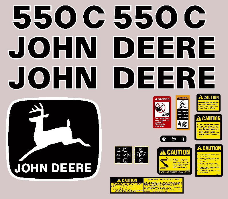 Deere Track Dozers 550C Decal Packages