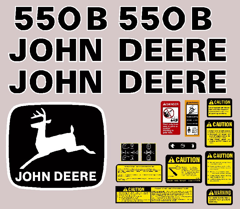 Deere Track Dozers 550B Decal Packages