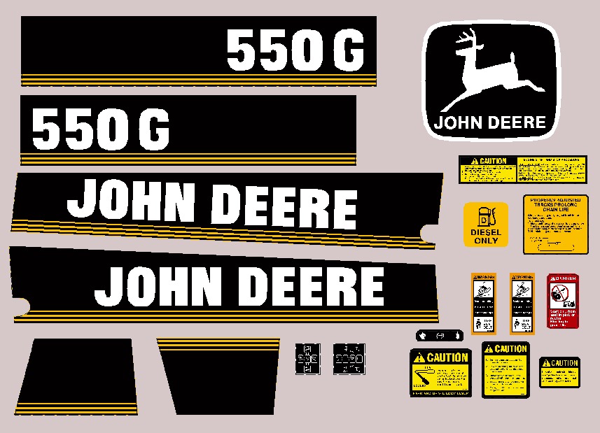 Deere Track Dozers 550G Decal Packages