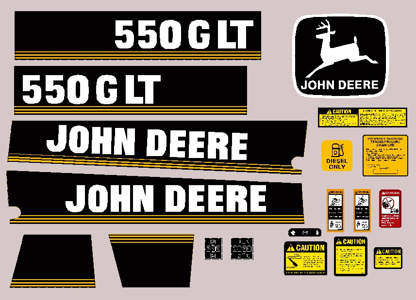 Deere Track Dozers 550G Decal Packages