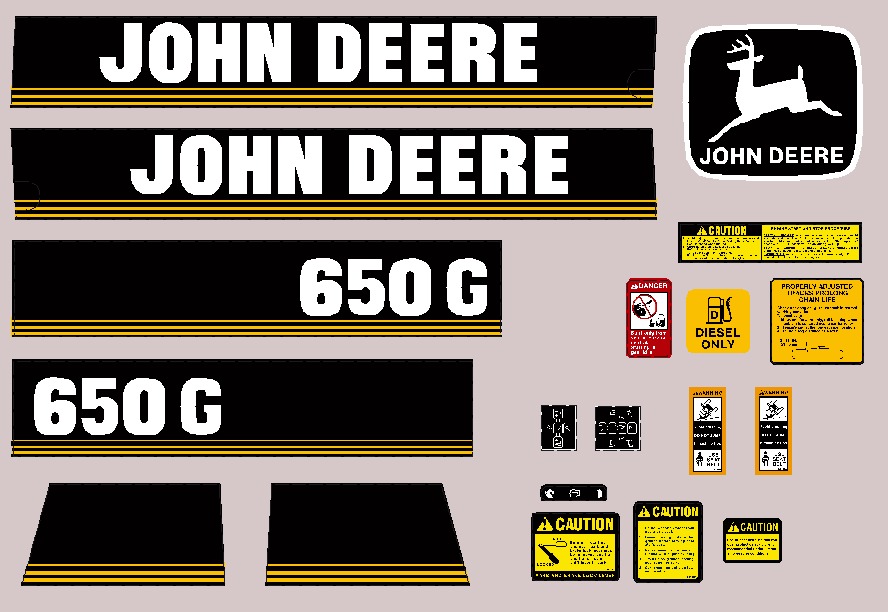 John Deere 650G LGP Decal Kit Series 4 Dozer Equipment Decals Series IV 650 