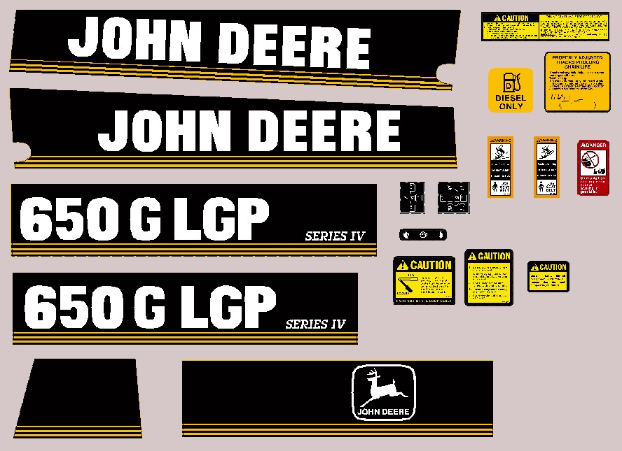 Deere Track Dozers 650G IV Decal Packages