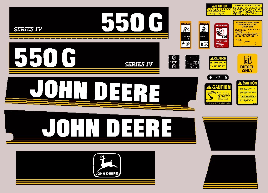 Deere Track Dozers 550G IV Decal Packages