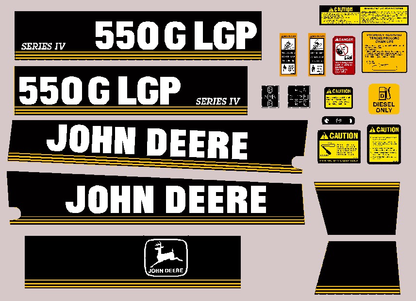 Deere Track Dozers 550G IV Decal Packages