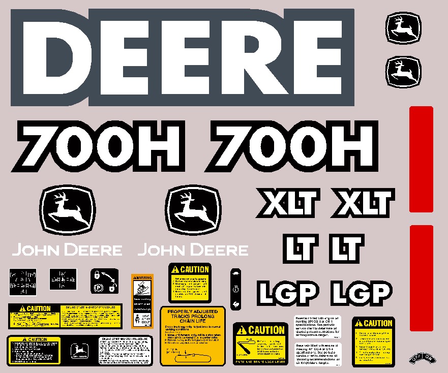 Deere Track Dozers 700H Decal Packages