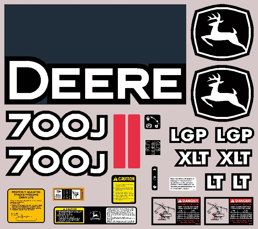 Deere Track Dozers 700J Decal Packages