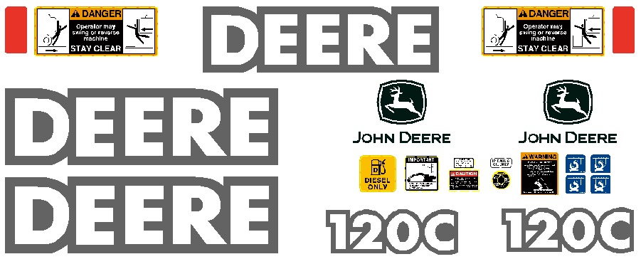 Deere Excavators 120C Decal Packages