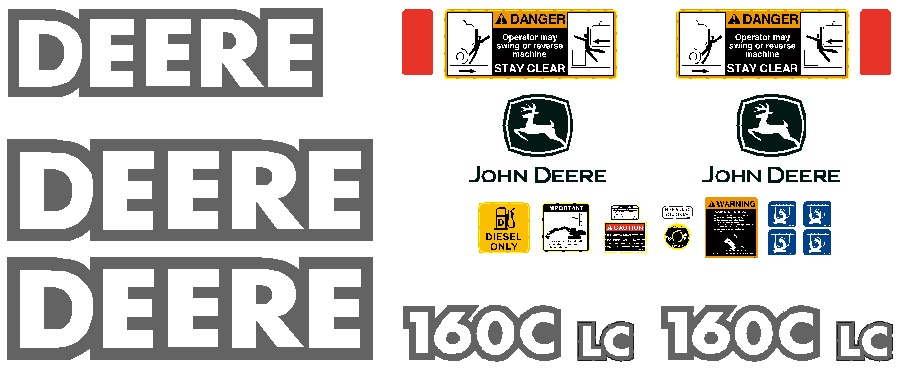 Deere Excavators 160C LC Decal Packages