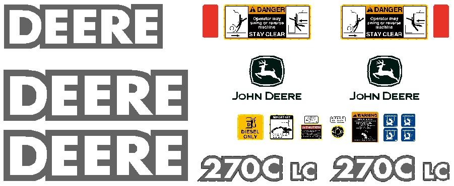 Deere Excavators 270C LC Decal Packages