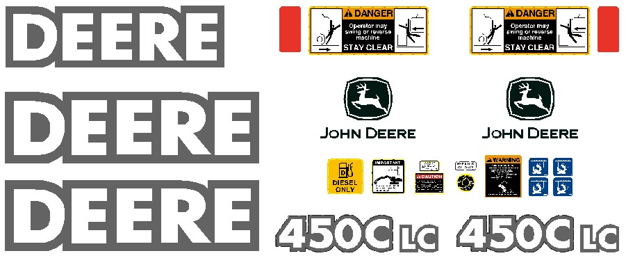 Deere Excavators 450CLC Decal Packages