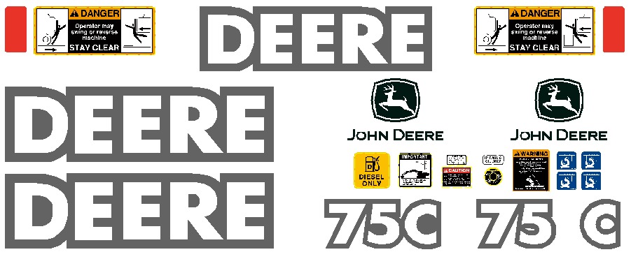 Deere Excavators 75C Decal Packages