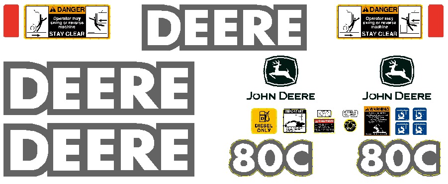 Deere Excavators 80C Decal Packages