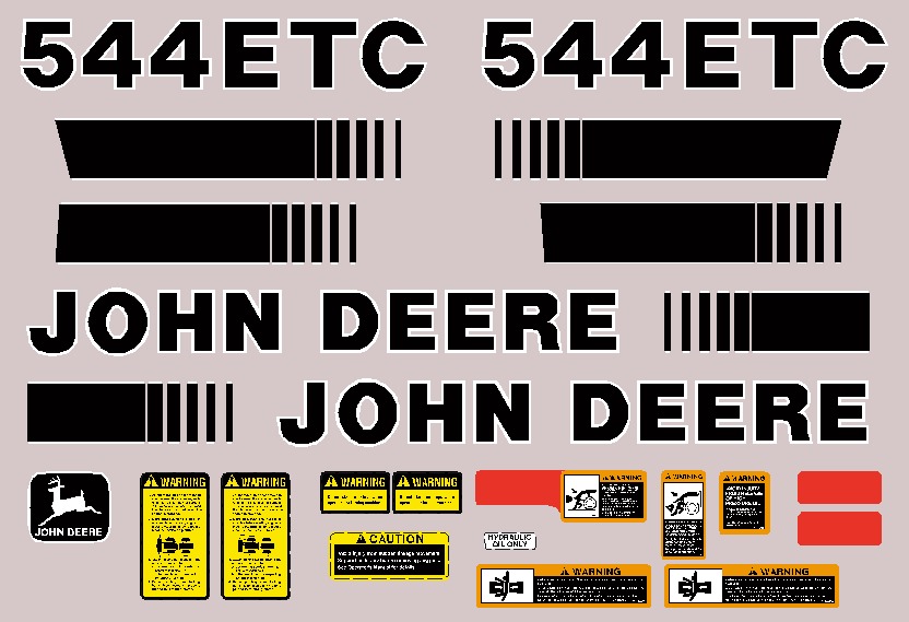 Deere Wheel Loaders 544E TC Decal Packages