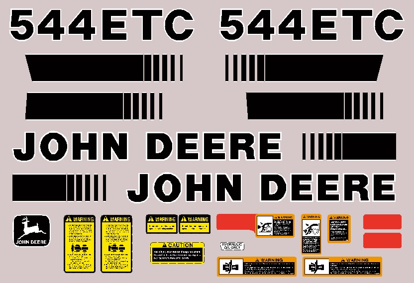 Deere Wheel Loaders 544e Tc High Quality Decals Packages 2485