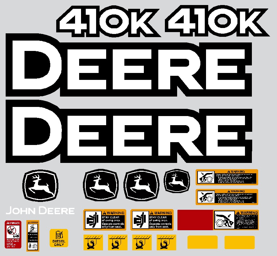 Deere Backhoe Loaders 410K Decal Packages