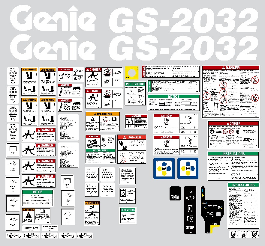 Genie Scissor Lift GS 2032 Decal Packages