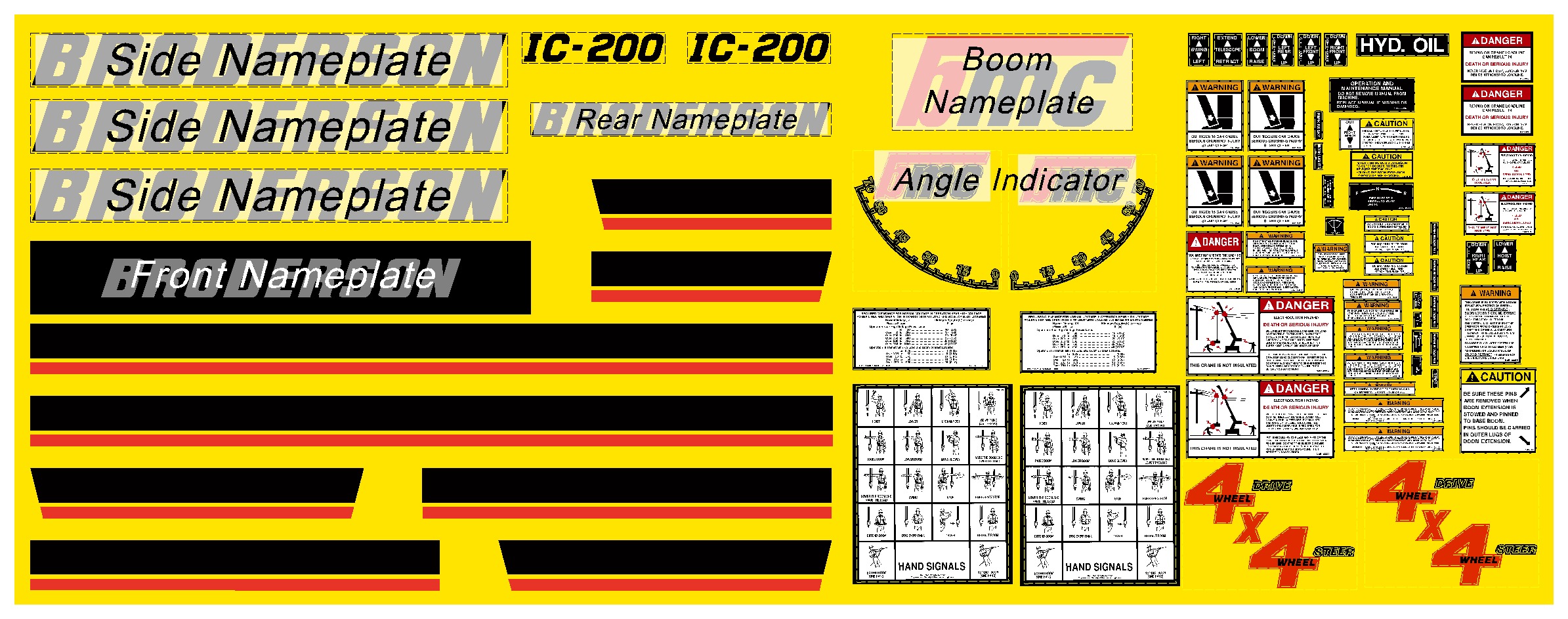 Broderson Crane IC200 Decal Packages