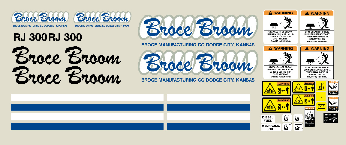 Broce Broom Sweepers RJ300 Decal Packages