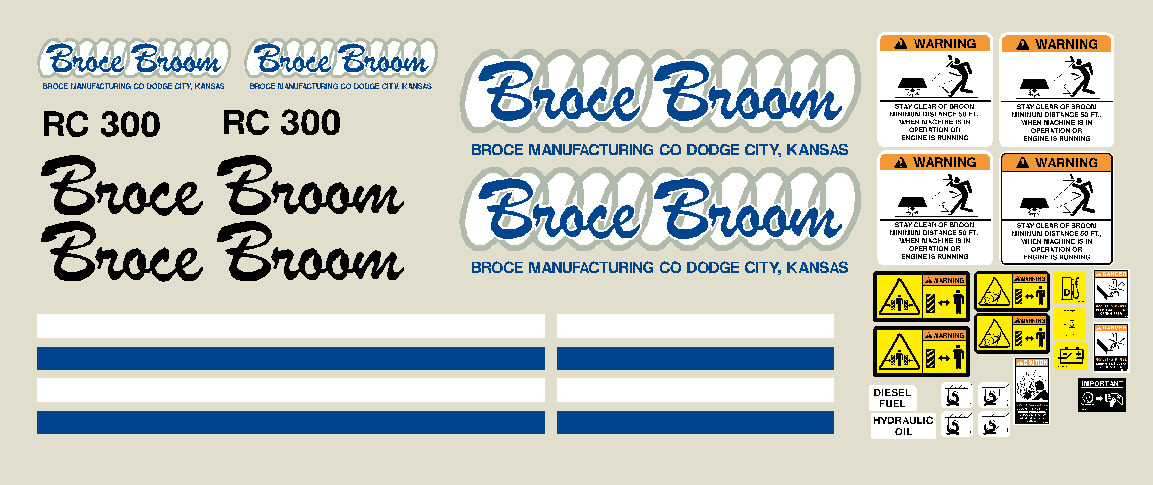 Broce Broom Sweepers RC300 Decal Packages