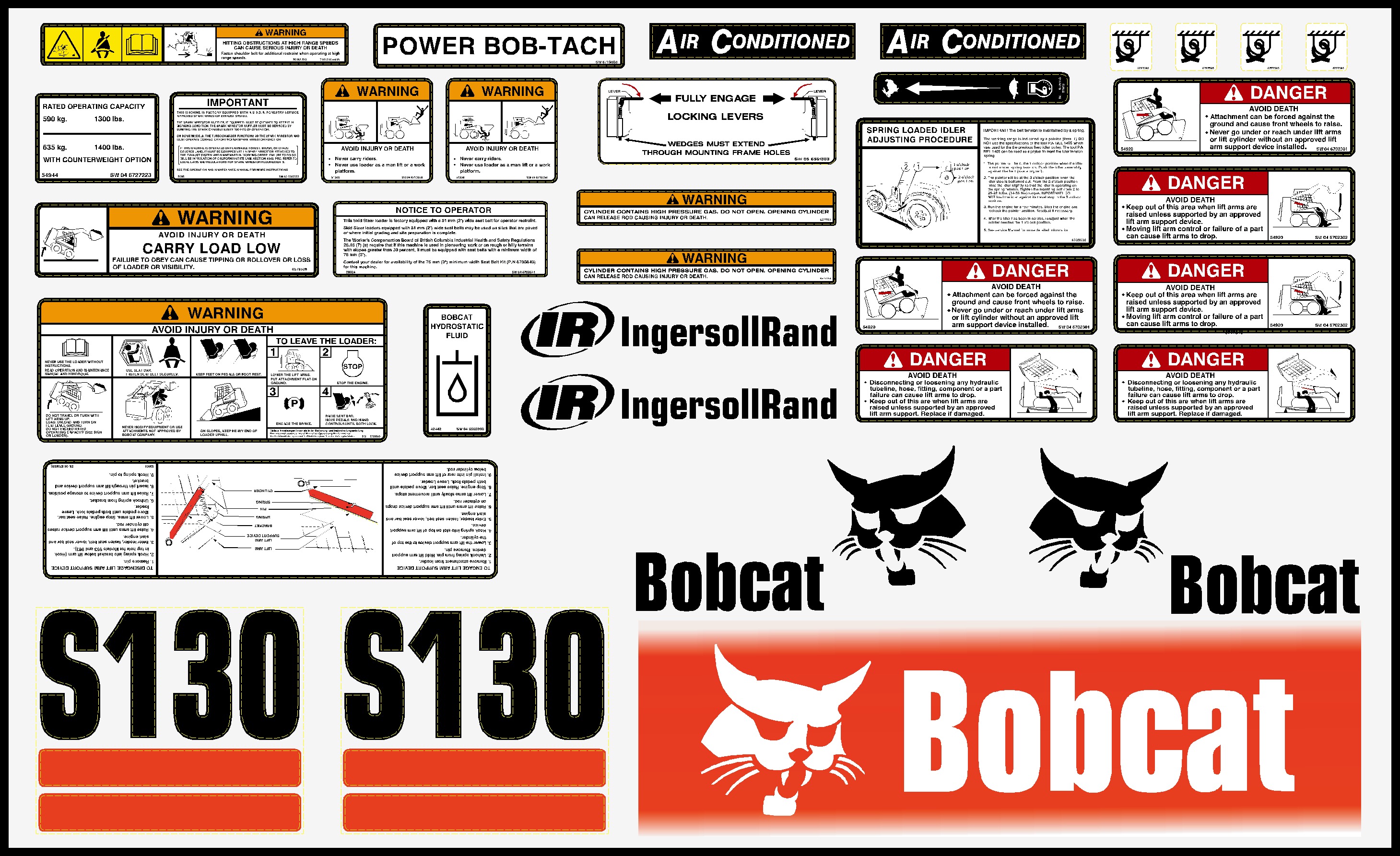 Bobcat Skid Steers S130 Decal Packages