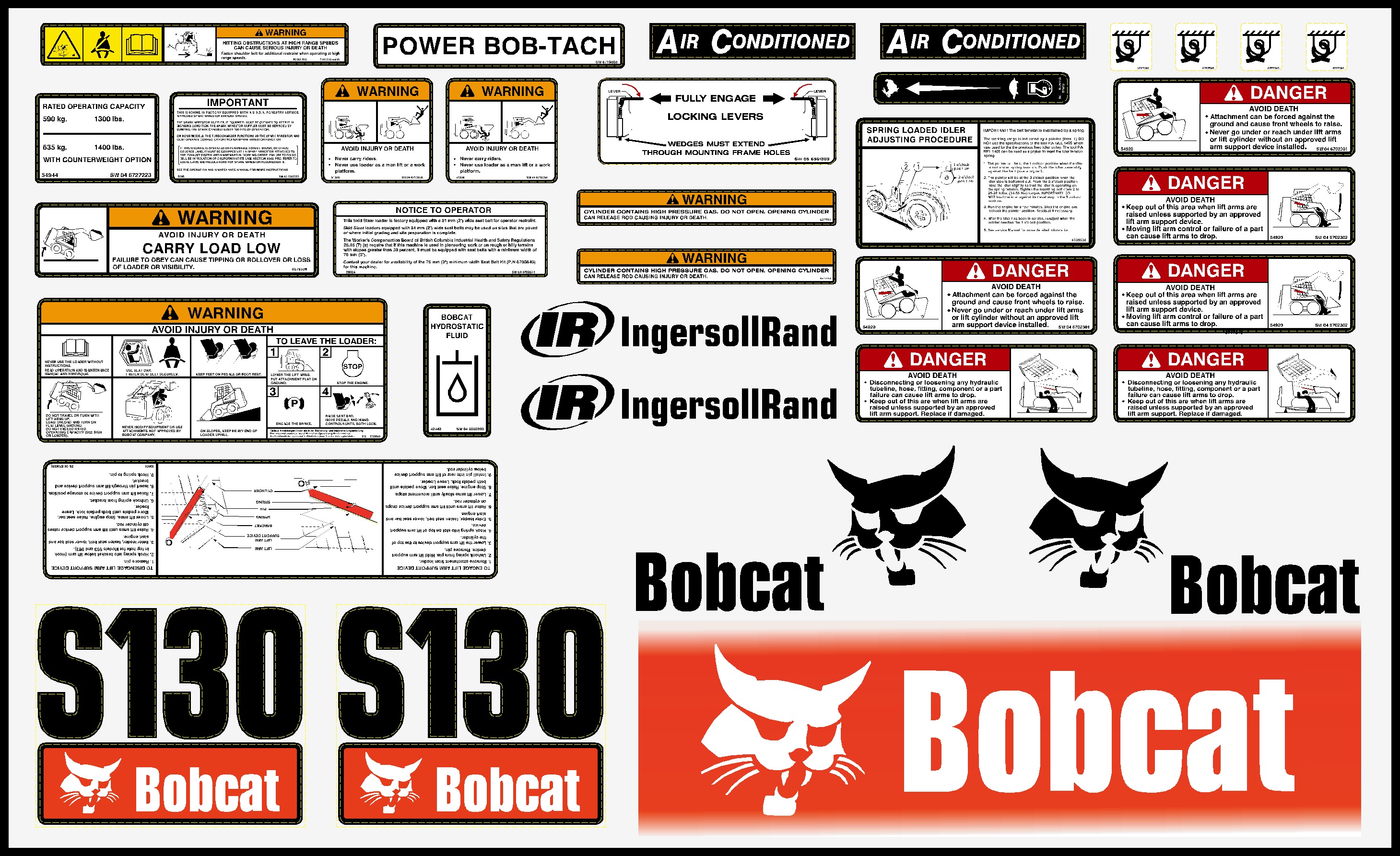 Bobcat Skid Steers S130 Decal Packages