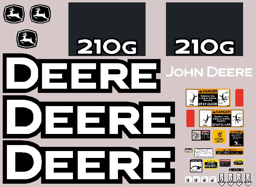 Deere Excavators 210G Decal Packages