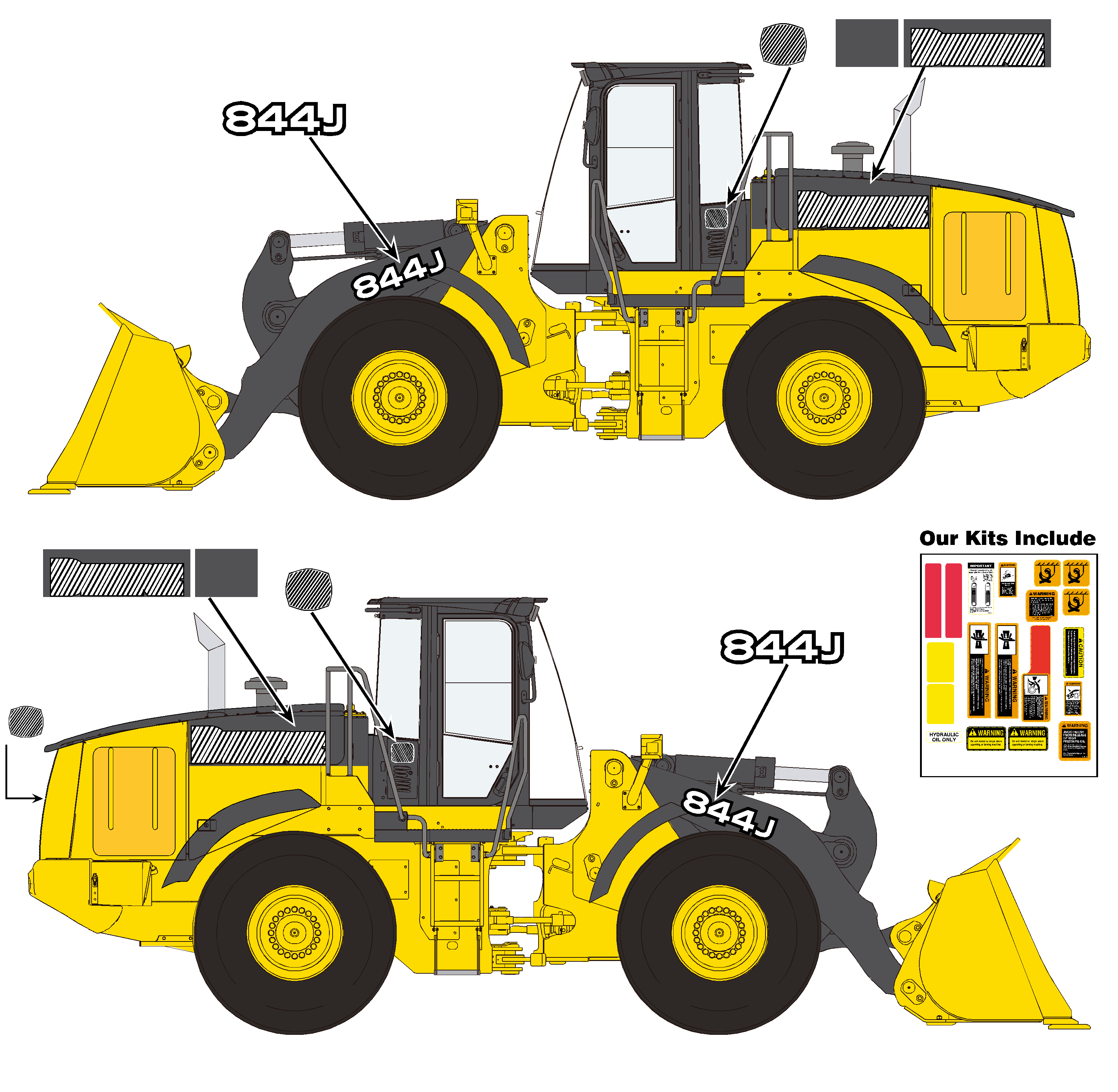 Deere Wheel Loaders 844J Decal Packages