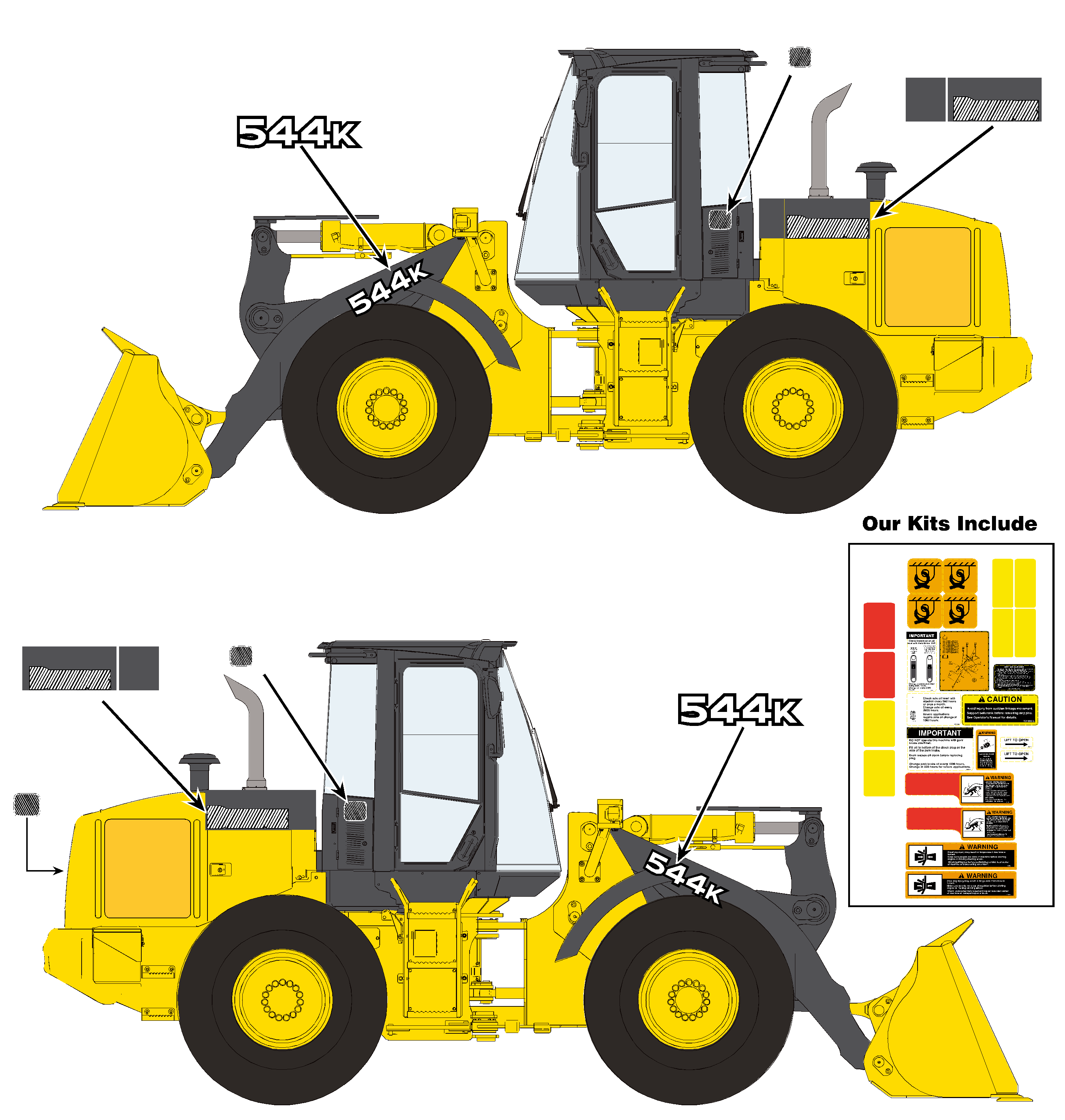 Deere Wheel Loaders 544K Decal Packages