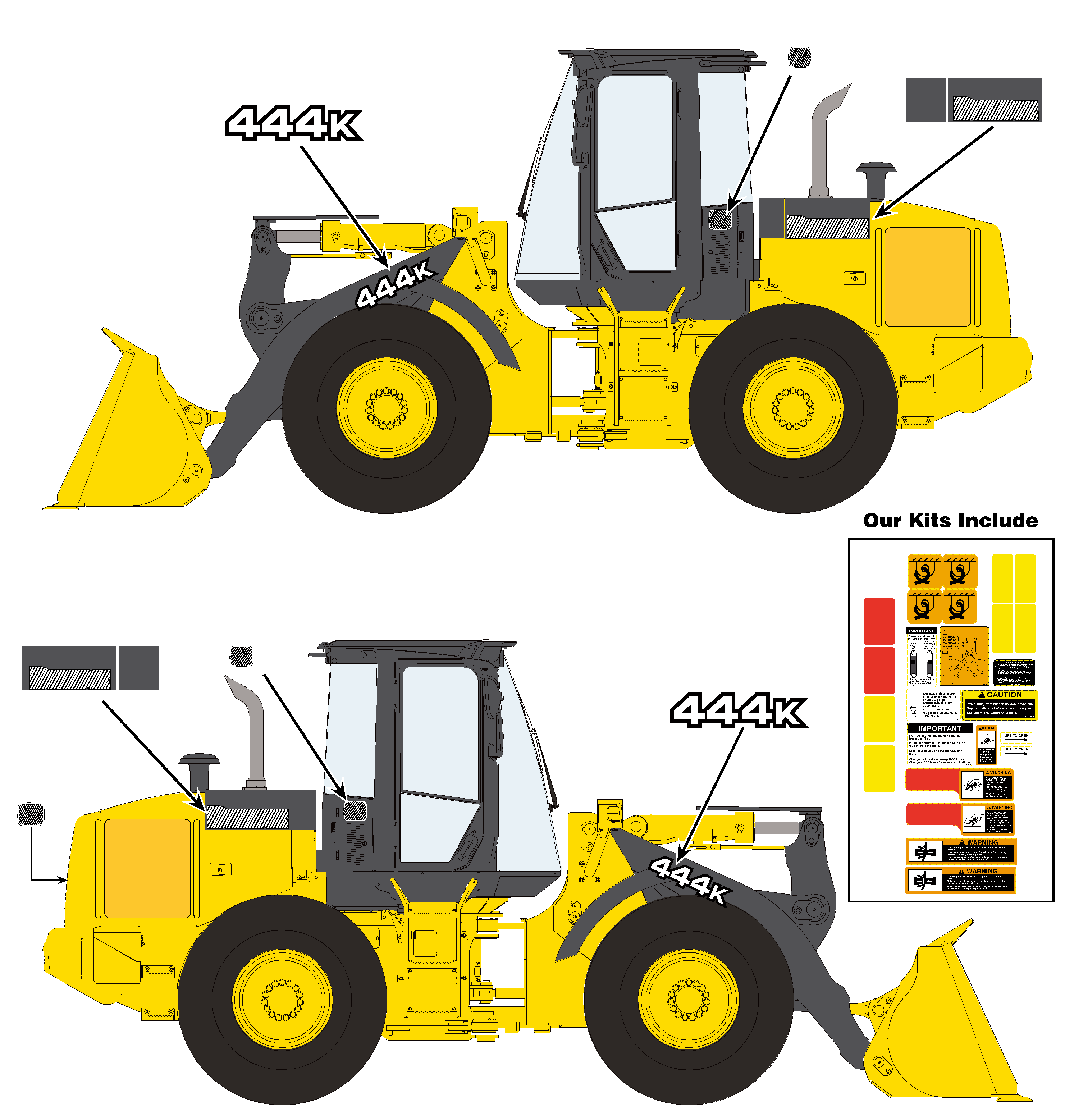 Deere Wheel Loaders 444K Decal Packages