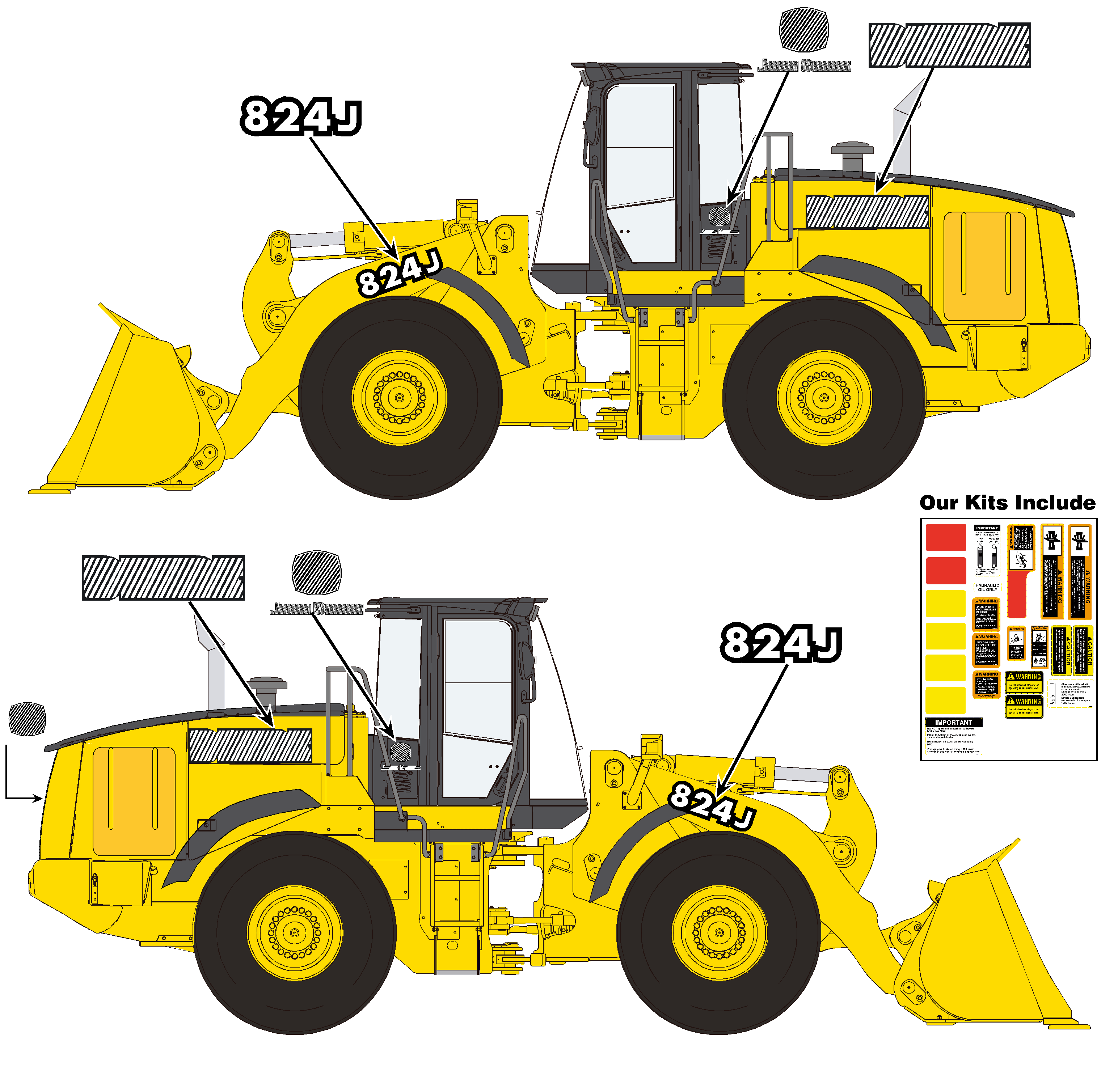 Deere Wheel Loaders 824J Decal Packages