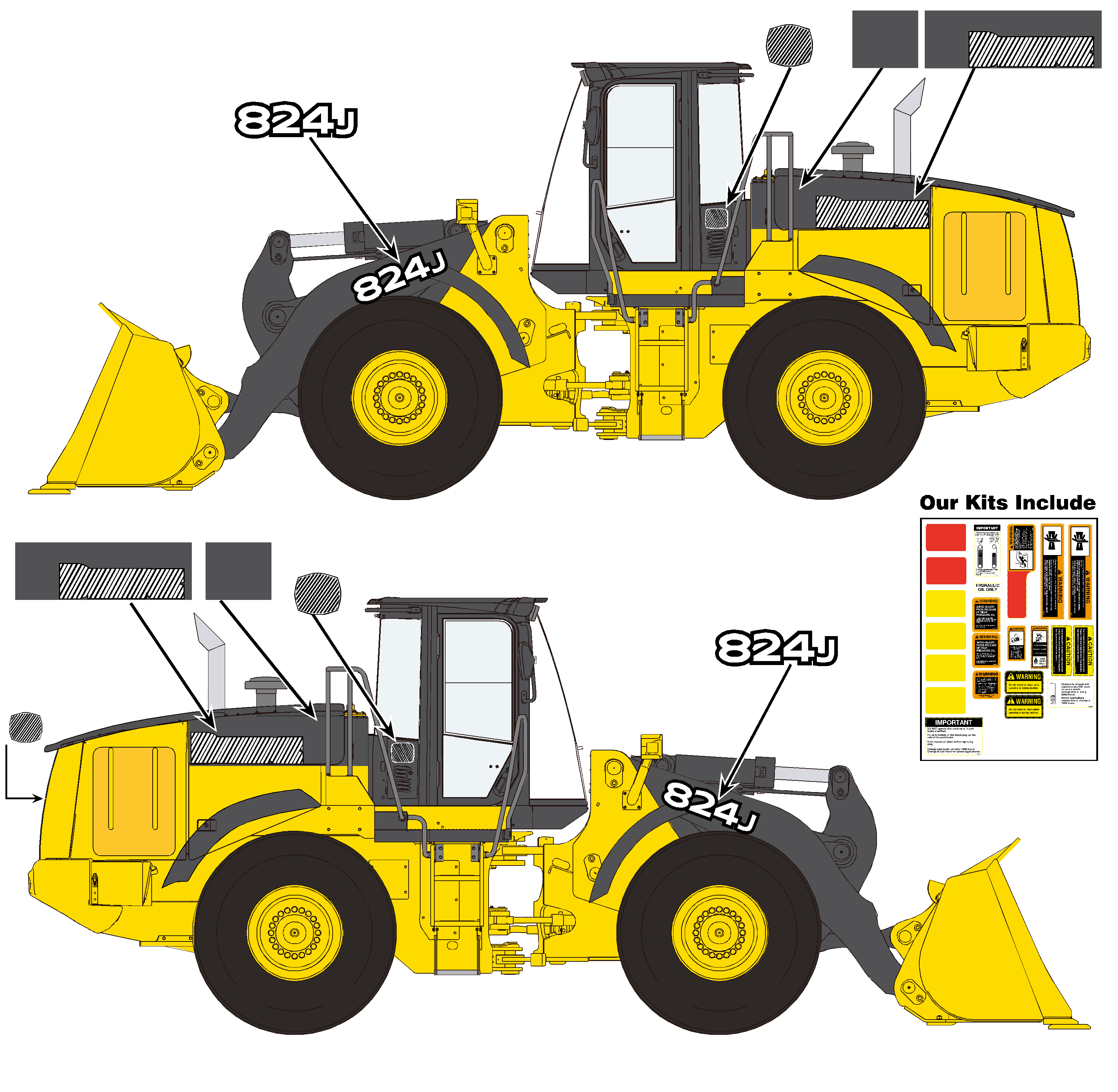 Deere Wheel Loaders 824J Decal Packages