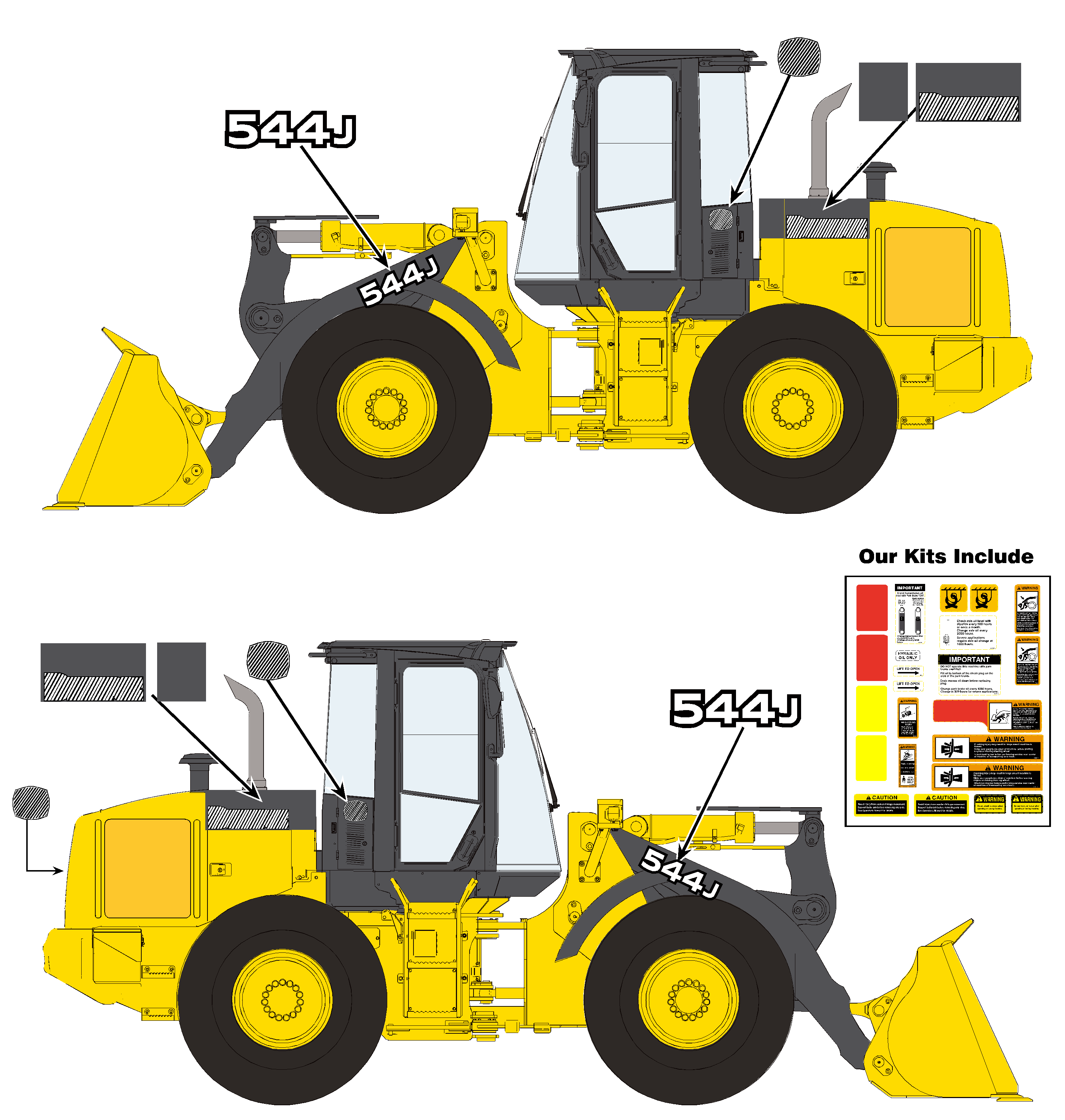 Deere Wheel Loaders 544J Decal Packages