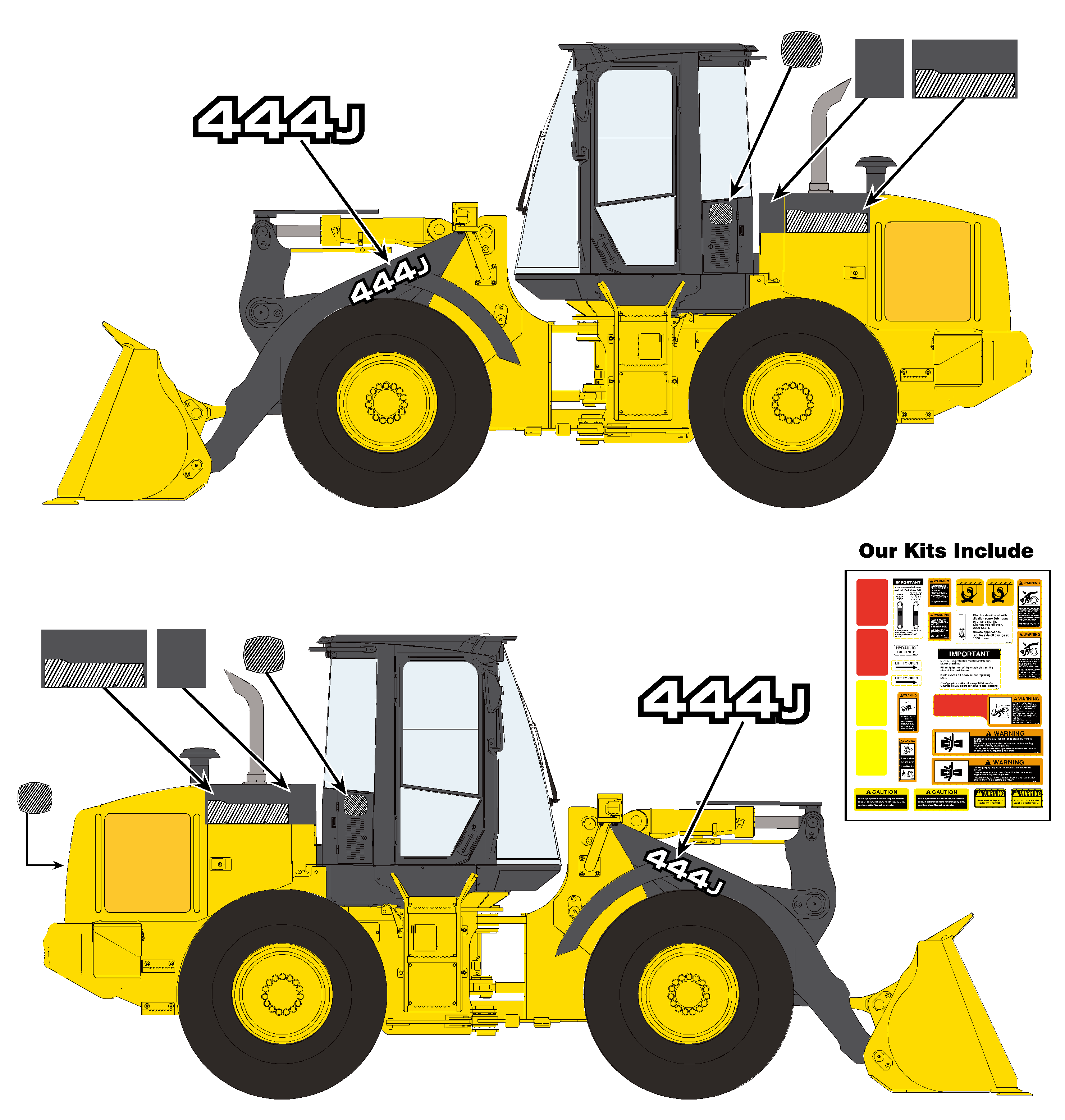 Deere Wheel Loaders 444J Decal Packages