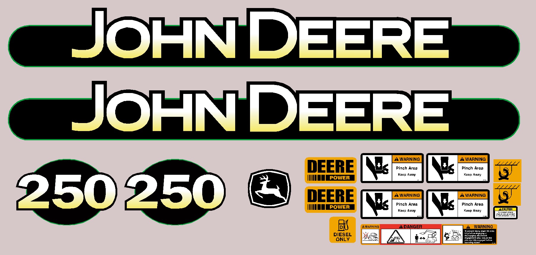 Deere Skid Steer Loaders 250 Decal Packages