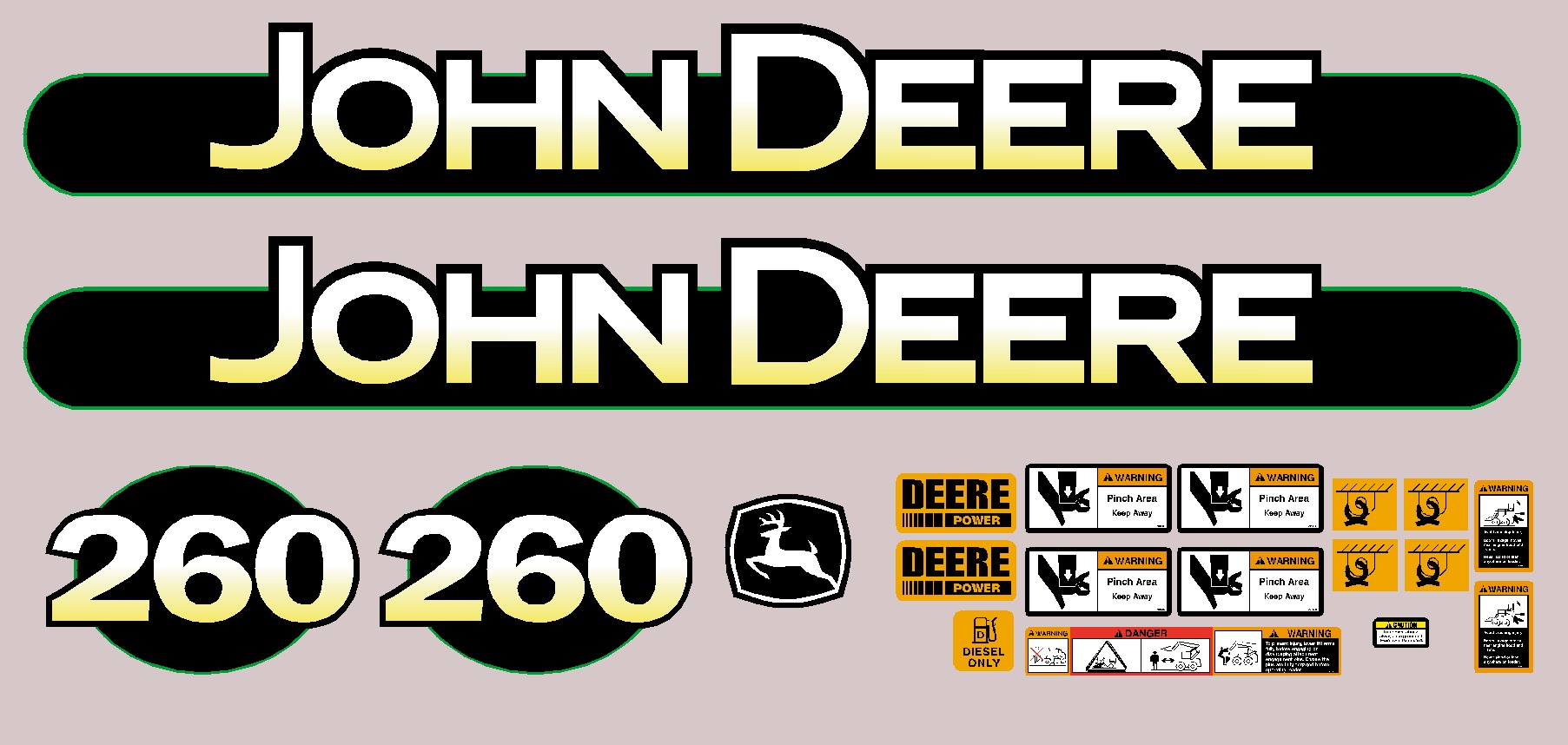 Deere Skid Steer Loaders 260 Decal Packages