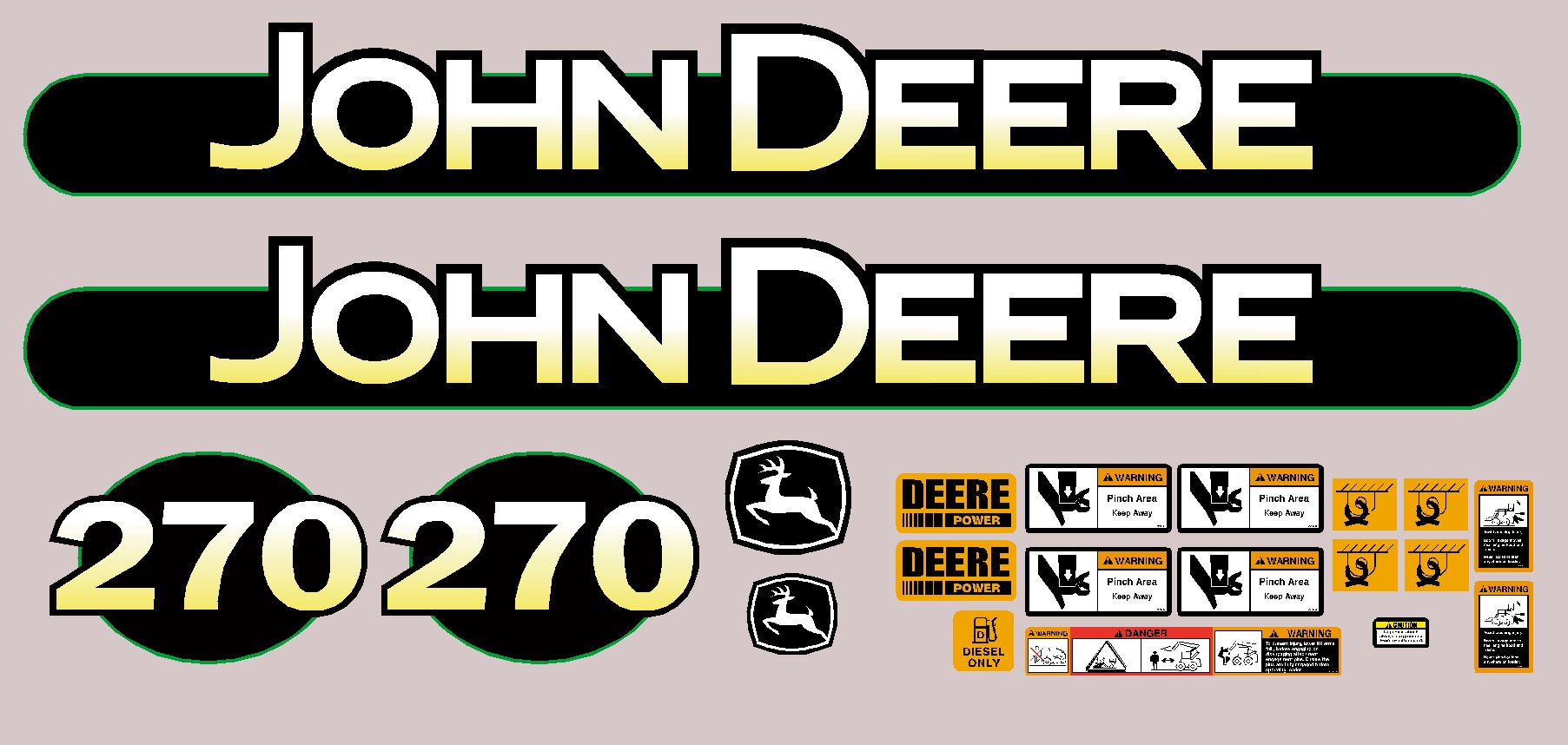 Deere Skid Steer Loaders 270 Decal Packages