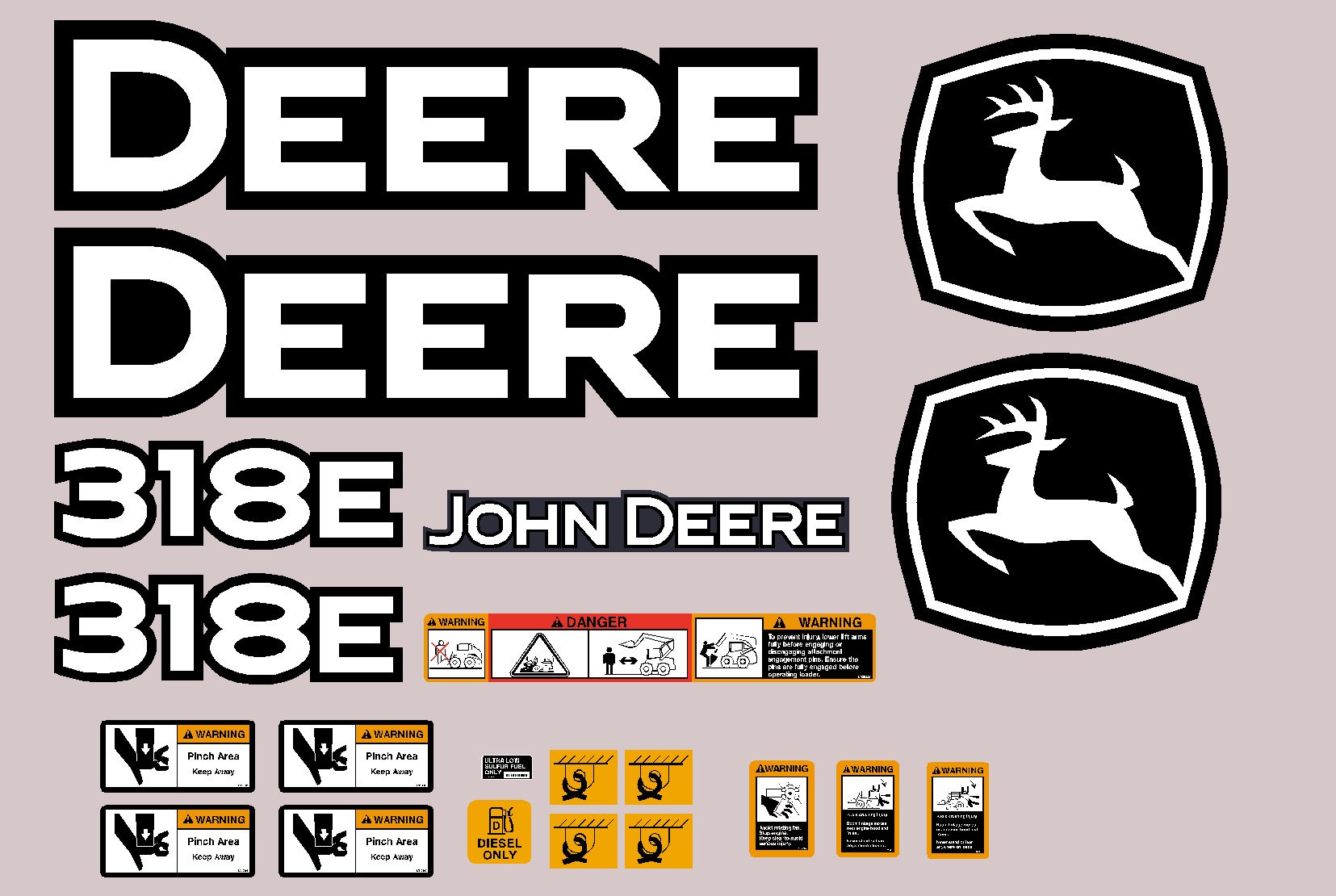 Deere Skid Steer Loaders 318E Decal Packages