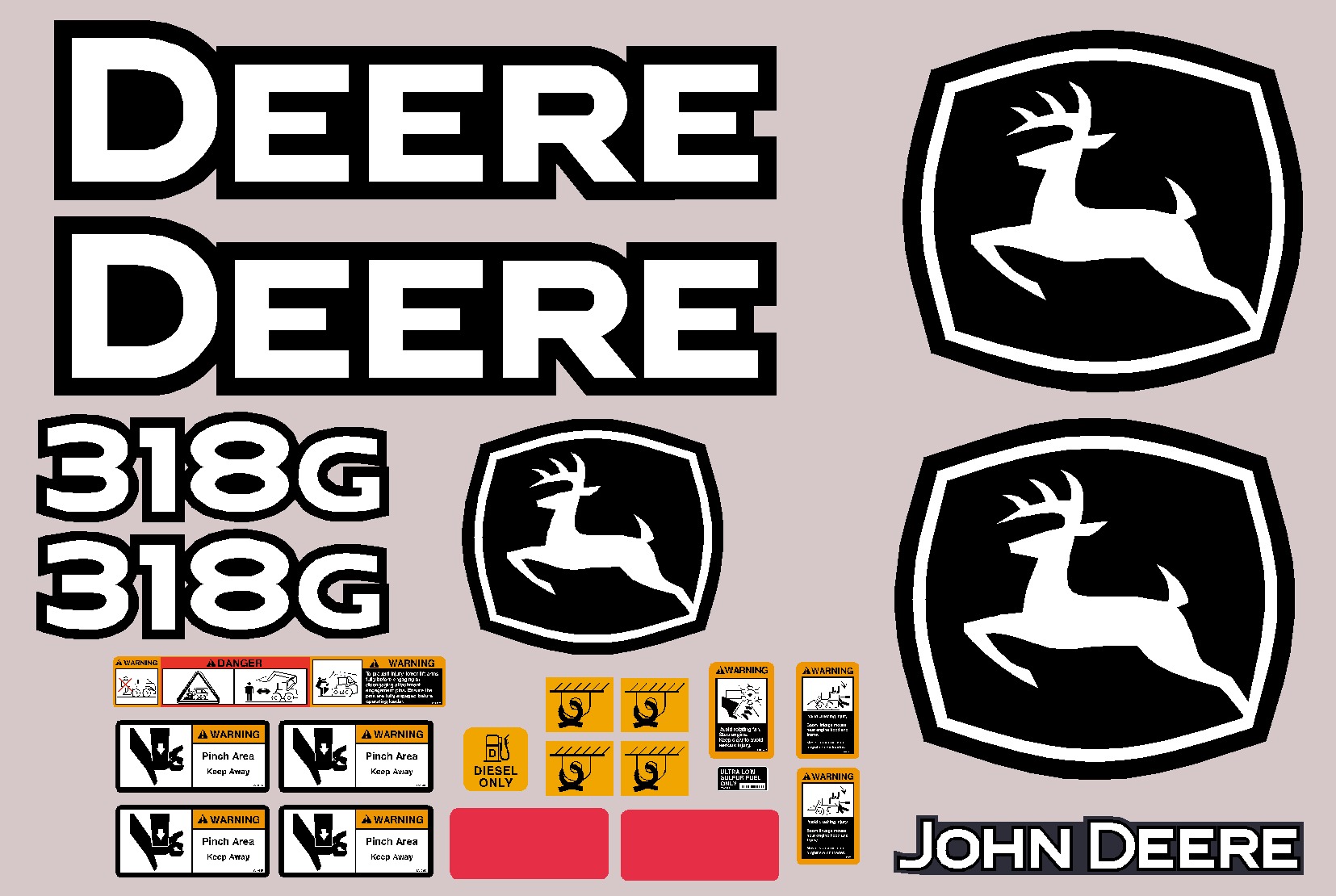 Deere Skid Steer Loaders 318G Decal Packages