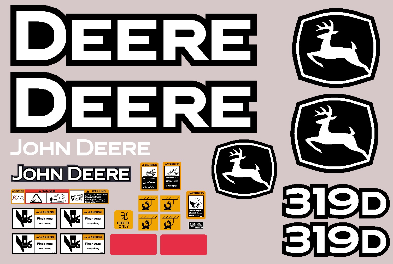 Deere Skid Steer Loaders 319D Decal Packages