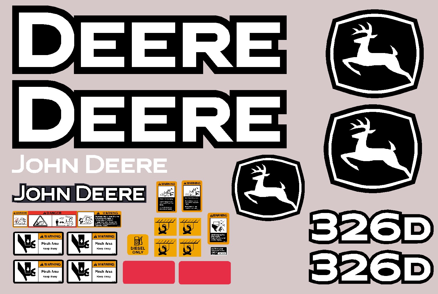 Deere Skid Steer Loaders 326D Decal Packages