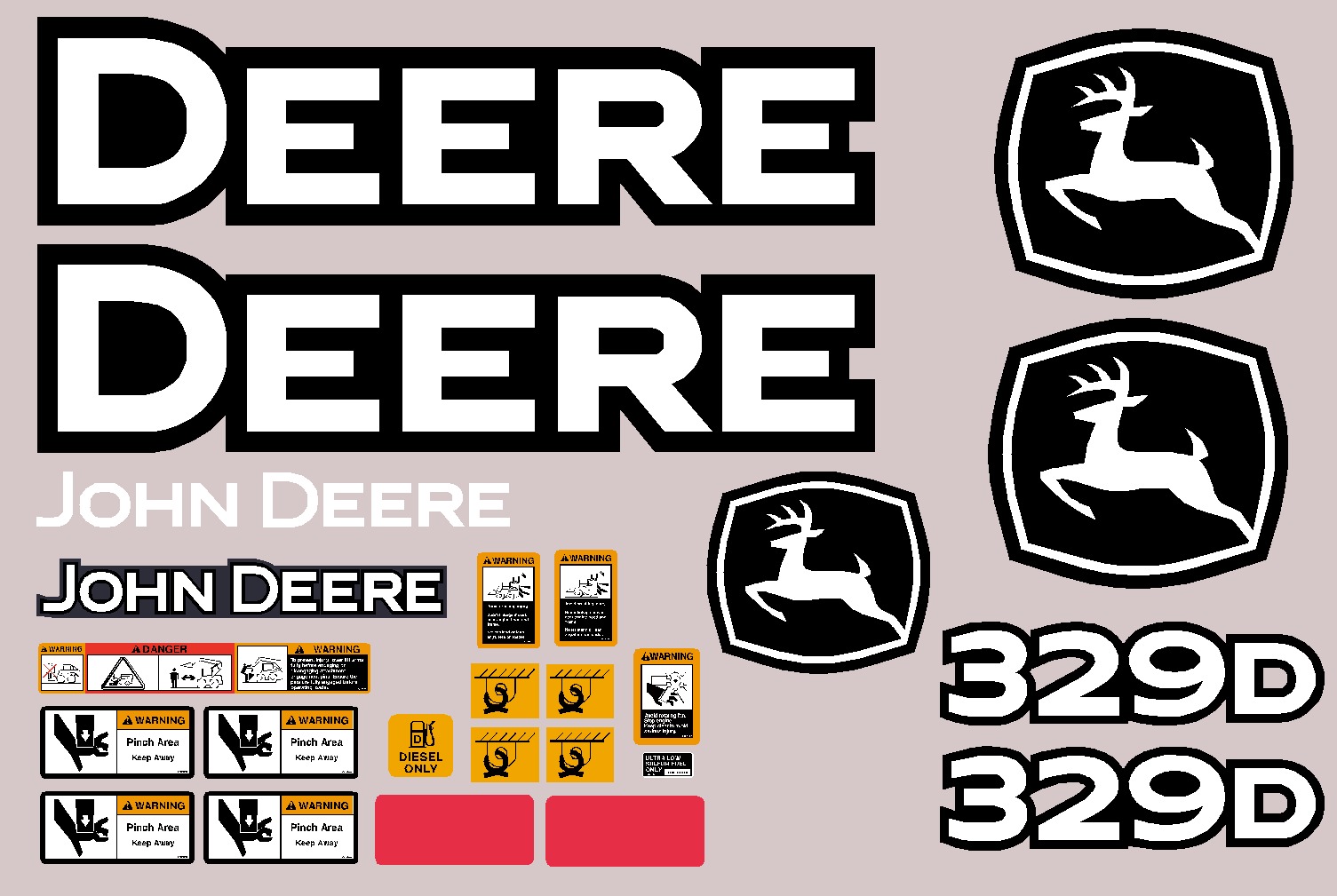 Deere Skid Steer Loaders 329D Decal Packages