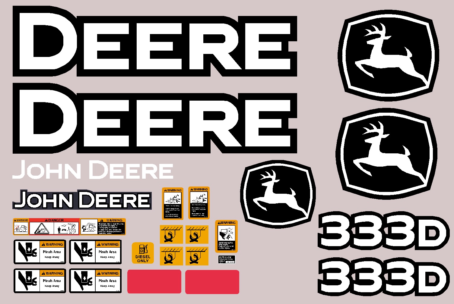 Deere Skid Steer Loaders 333D Decal Packages