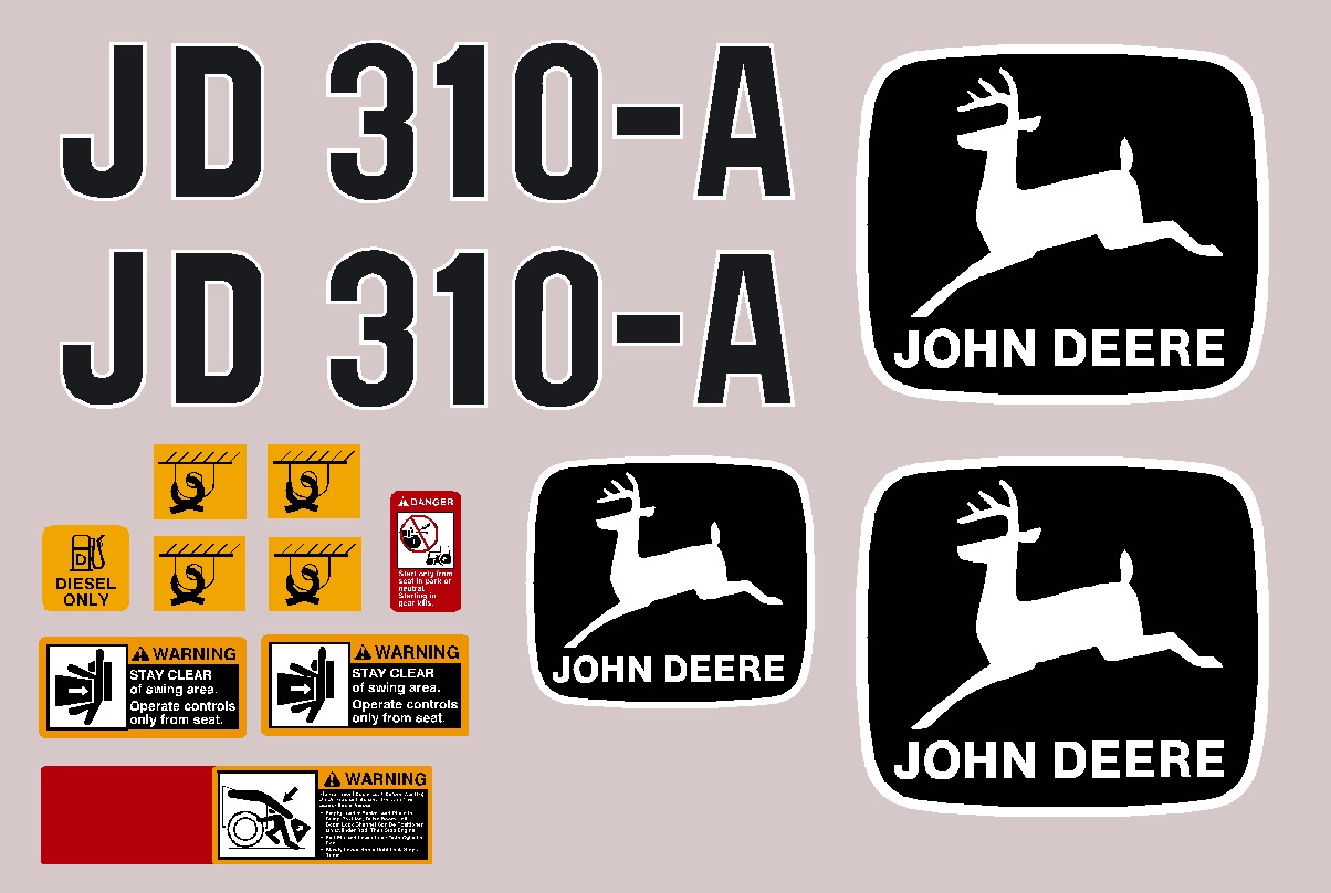 Deere Backhoe Loaders 310A Decal Packages