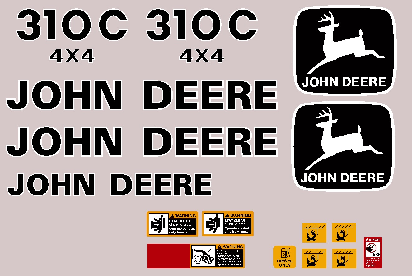 Deere Backhoe Loaders 310C Decal Packages